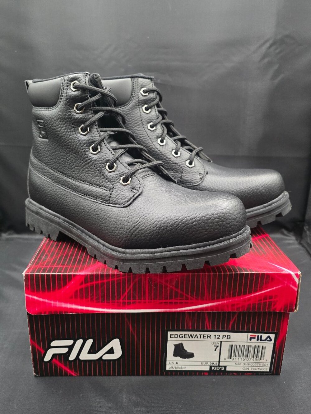 Fila Kid's Edgewater 12 Pb Boots Black 7